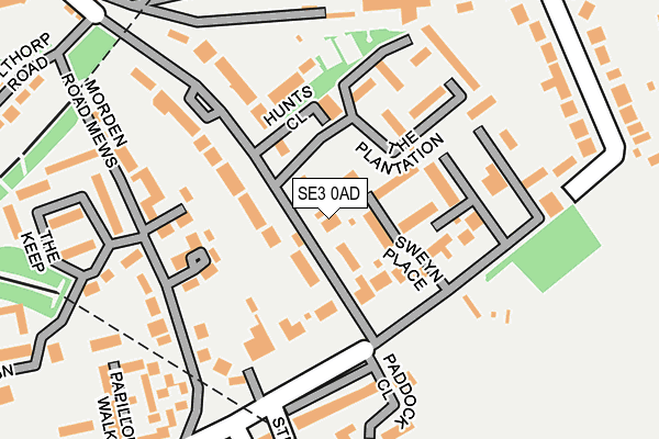 SE3 0AD map - OS OpenMap – Local (Ordnance Survey)