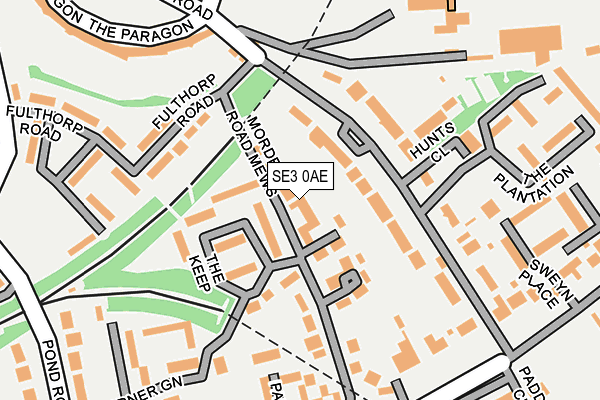 SE3 0AE map - OS OpenMap – Local (Ordnance Survey)