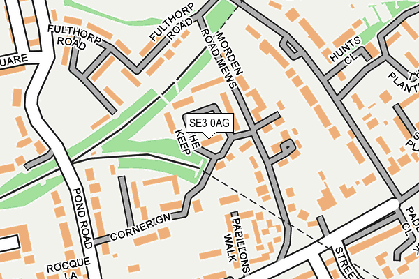 SE3 0AG map - OS OpenMap – Local (Ordnance Survey)