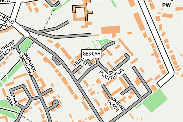 SE3 0AH map - OS OpenMap – Local (Ordnance Survey)