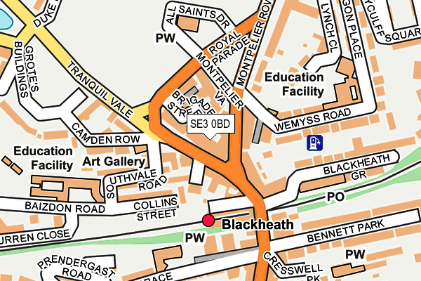 SE3 0BD map - OS OpenMap – Local (Ordnance Survey)