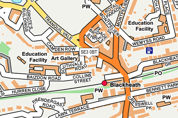 SE3 0BT map - OS OpenMap – Local (Ordnance Survey)