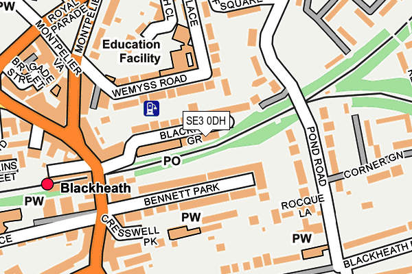 SE3 0DH map - OS OpenMap – Local (Ordnance Survey)