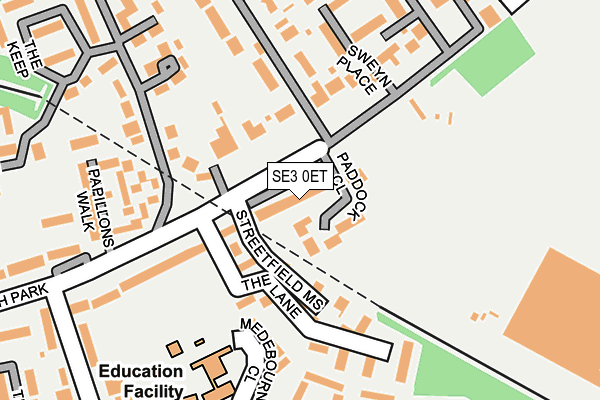 SE3 0ET map - OS OpenMap – Local (Ordnance Survey)