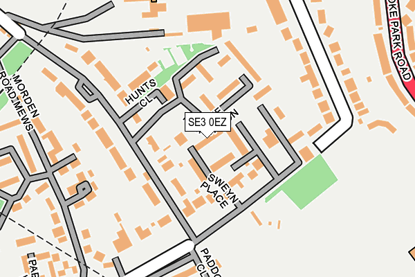 SE3 0EZ map - OS OpenMap – Local (Ordnance Survey)