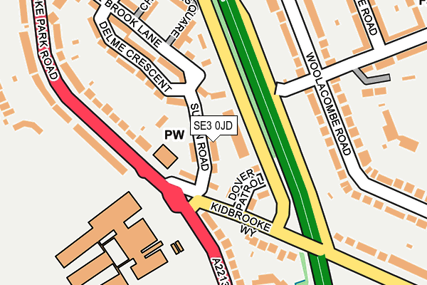 SE3 0JD map - OS OpenMap – Local (Ordnance Survey)