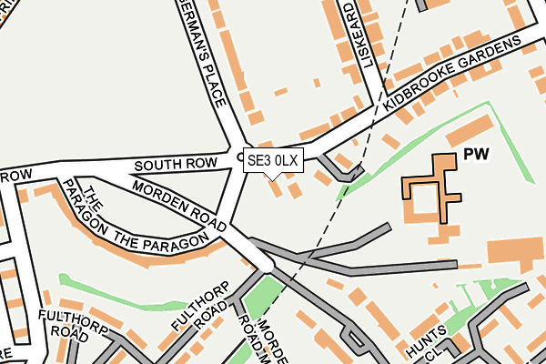 SE3 0LX map - OS OpenMap – Local (Ordnance Survey)