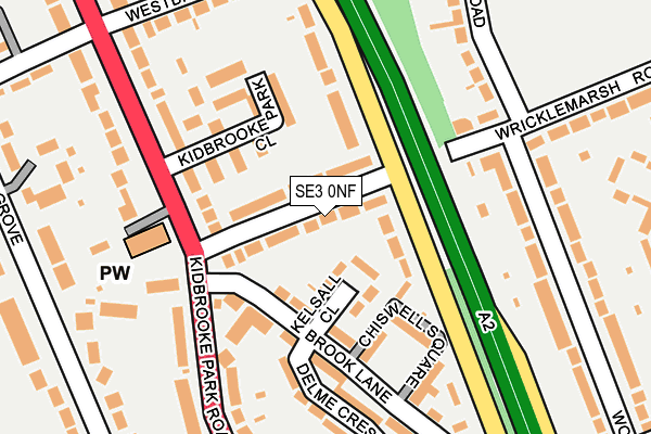 SE3 0NF map - OS OpenMap – Local (Ordnance Survey)