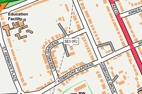 SE3 0PJ map - OS OpenMap – Local (Ordnance Survey)