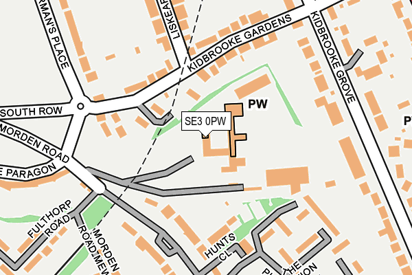SE3 0PW map - OS OpenMap – Local (Ordnance Survey)