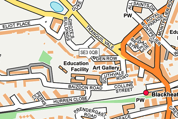SE3 0QB map - OS OpenMap – Local (Ordnance Survey)