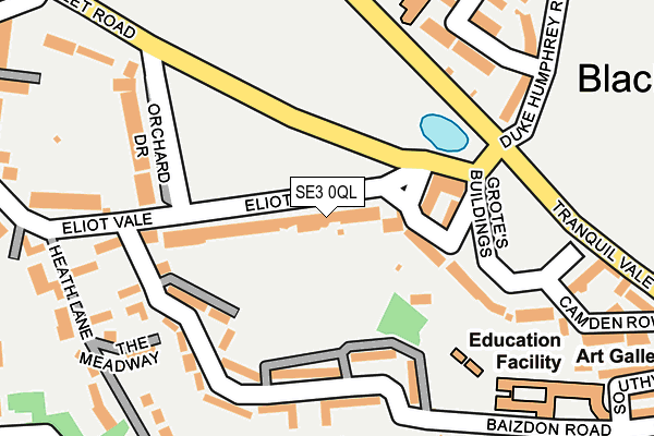 SE3 0QL map - OS OpenMap – Local (Ordnance Survey)