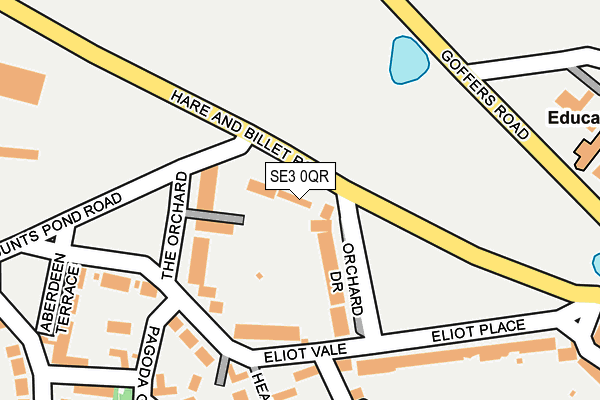 SE3 0QR map - OS OpenMap – Local (Ordnance Survey)