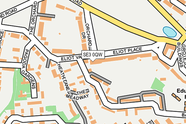 SE3 0QW map - OS OpenMap – Local (Ordnance Survey)
