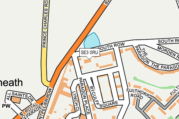 SE3 0RU map - OS OpenMap – Local (Ordnance Survey)