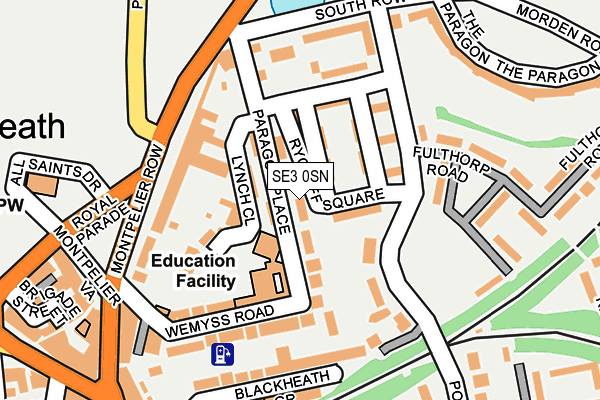 SE3 0SN map - OS OpenMap – Local (Ordnance Survey)