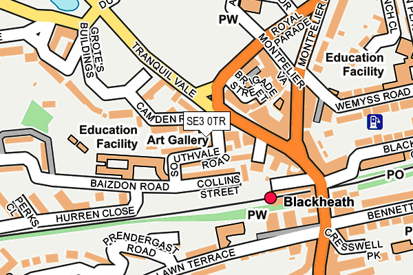 SE3 0TR map - OS OpenMap – Local (Ordnance Survey)