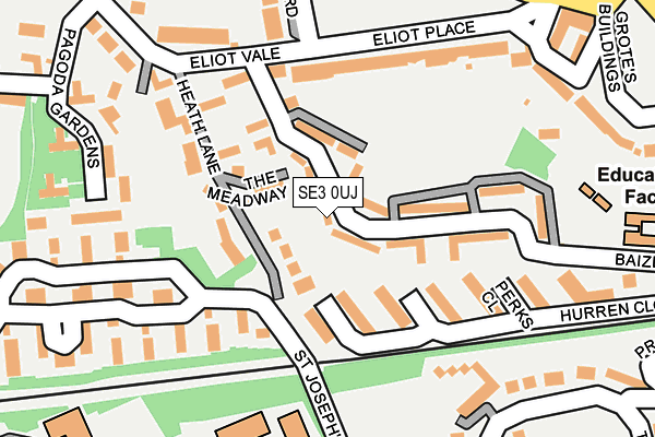 SE3 0UJ map - OS OpenMap – Local (Ordnance Survey)