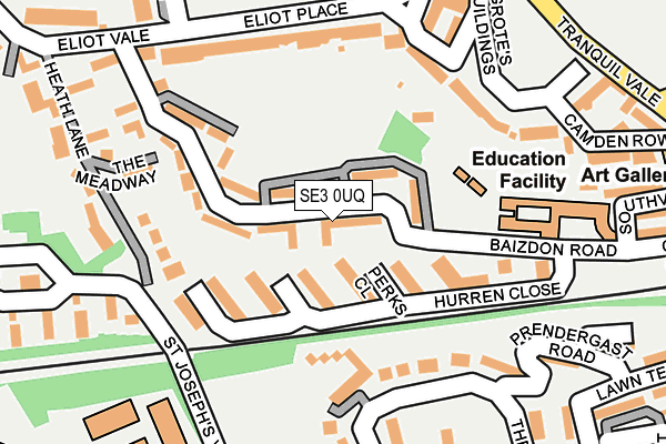 SE3 0UQ map - OS OpenMap – Local (Ordnance Survey)