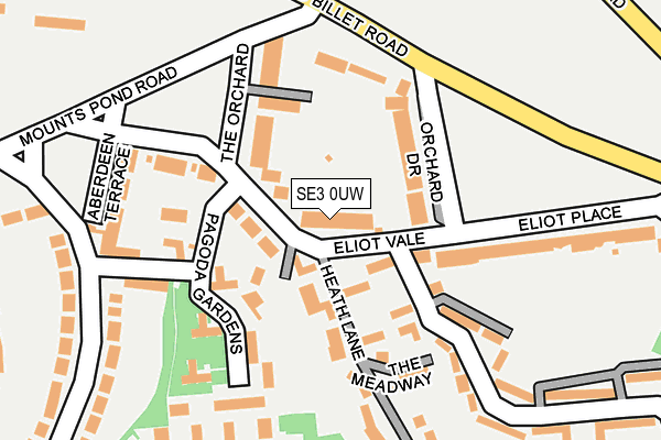 SE3 0UW map - OS OpenMap – Local (Ordnance Survey)
