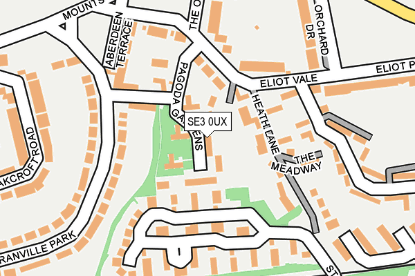 SE3 0UX map - OS OpenMap – Local (Ordnance Survey)