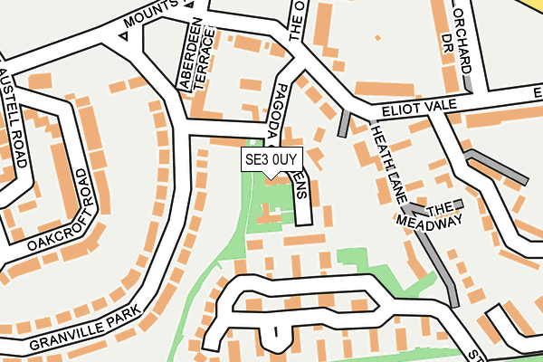 SE3 0UY map - OS OpenMap – Local (Ordnance Survey)