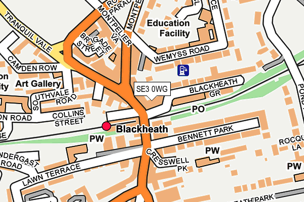 SE3 0WG map - OS OpenMap – Local (Ordnance Survey)
