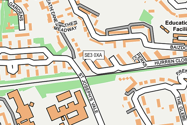 SE3 0XA map - OS OpenMap – Local (Ordnance Survey)