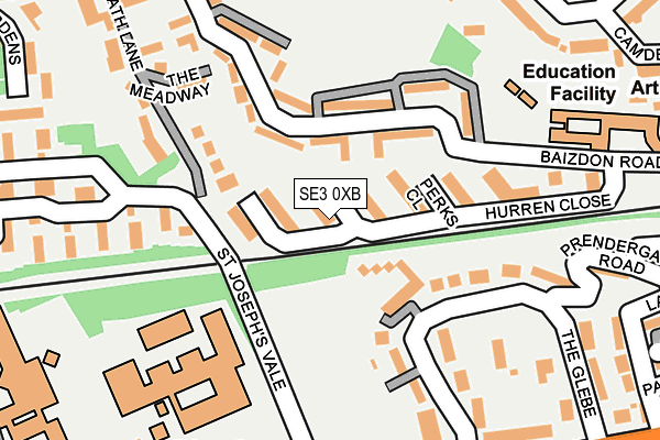 SE3 0XB map - OS OpenMap – Local (Ordnance Survey)