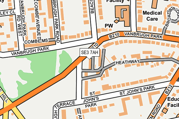 SE3 7AH map - OS OpenMap – Local (Ordnance Survey)