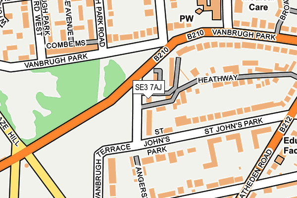 SE3 7AJ map - OS OpenMap – Local (Ordnance Survey)