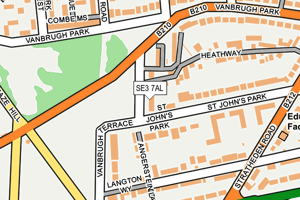 SE3 7AL map - OS OpenMap – Local (Ordnance Survey)
