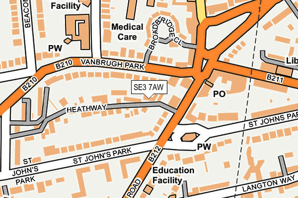 SE3 7AW map - OS OpenMap – Local (Ordnance Survey)