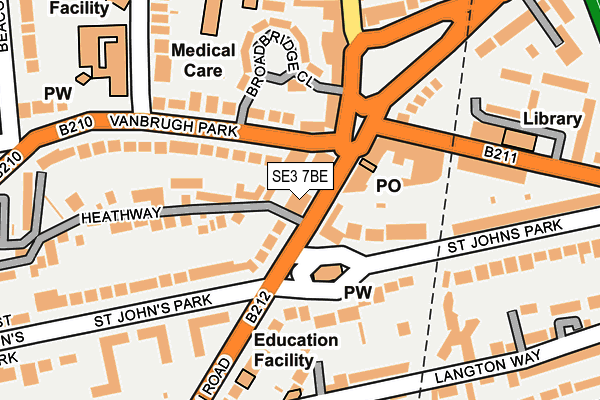 SE3 7BE map - OS OpenMap – Local (Ordnance Survey)