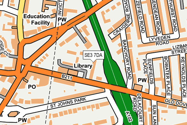 SE3 7DA map - OS OpenMap – Local (Ordnance Survey)