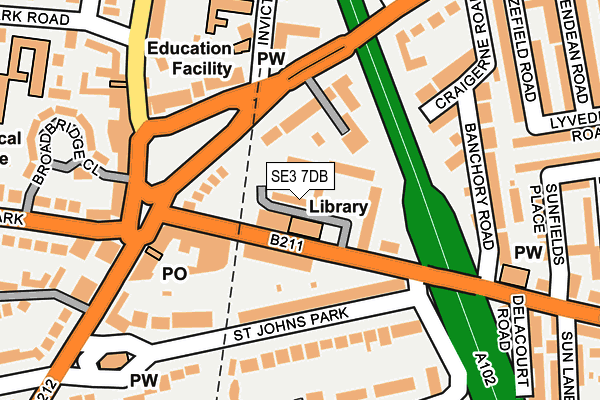 SE3 7DB map - OS OpenMap – Local (Ordnance Survey)