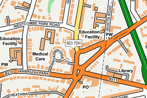 SE3 7DH map - OS OpenMap – Local (Ordnance Survey)