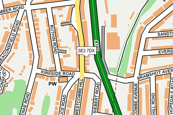 SE3 7DX map - OS OpenMap – Local (Ordnance Survey)