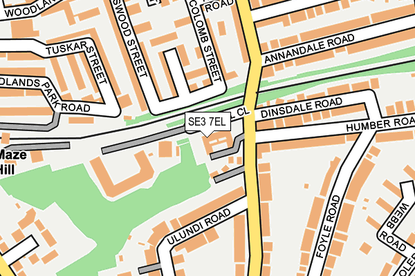 SE3 7EL map - OS OpenMap – Local (Ordnance Survey)