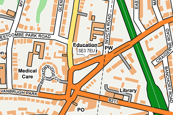 SE3 7EU map - OS OpenMap – Local (Ordnance Survey)