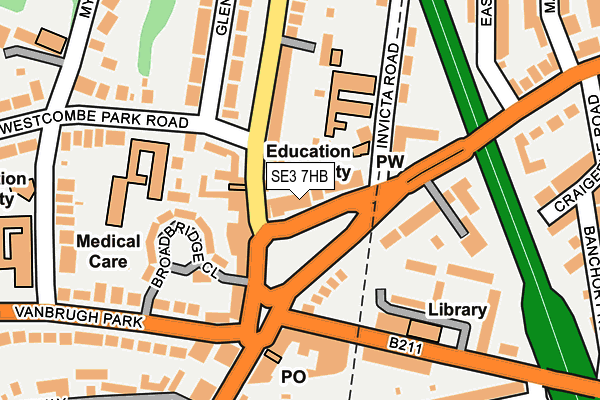 SE3 7HB map - OS OpenMap – Local (Ordnance Survey)