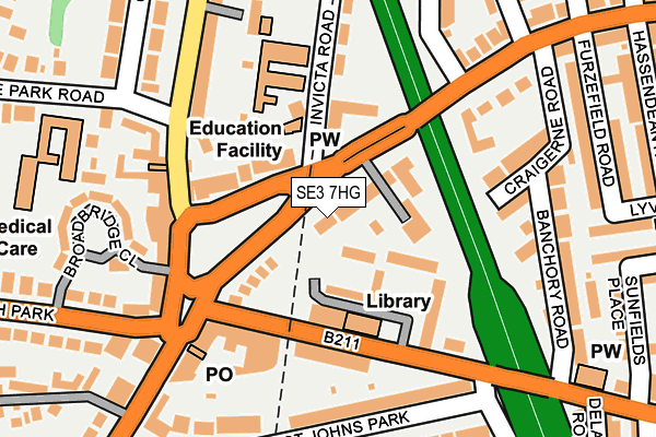 SE3 7HG map - OS OpenMap – Local (Ordnance Survey)