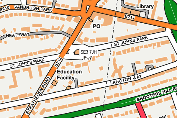 SE3 7JH map - OS OpenMap – Local (Ordnance Survey)