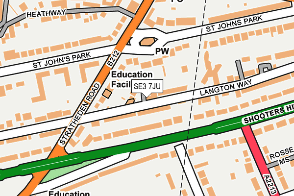 SE3 7JU map - OS OpenMap – Local (Ordnance Survey)