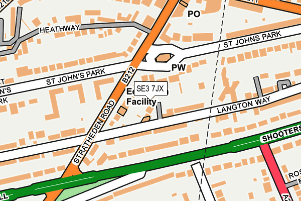 SE3 7JX map - OS OpenMap – Local (Ordnance Survey)