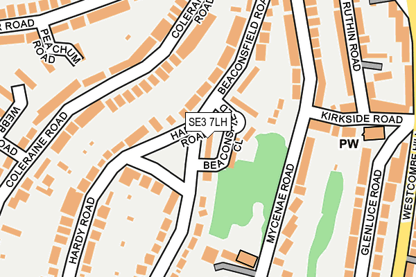 SE3 7LH map - OS OpenMap – Local (Ordnance Survey)