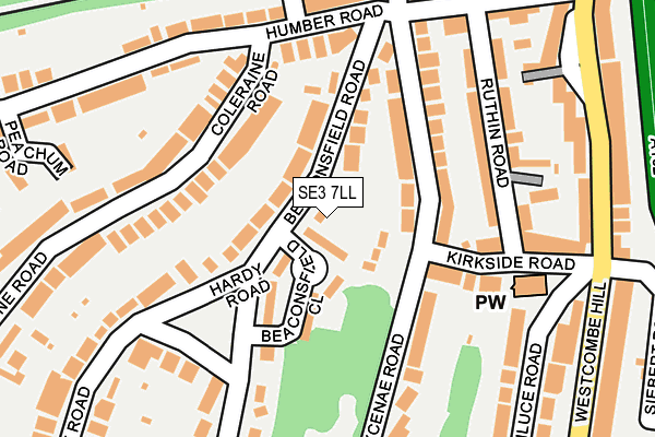 SE3 7LL map - OS OpenMap – Local (Ordnance Survey)