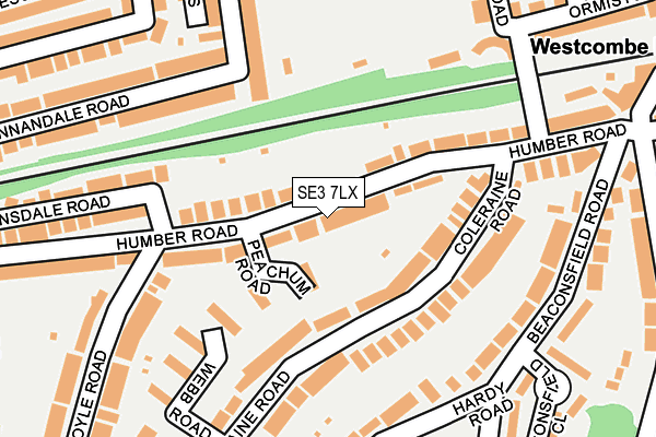 SE3 7LX map - OS OpenMap – Local (Ordnance Survey)
