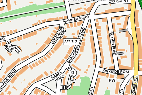 SE3 7LZ map - OS OpenMap – Local (Ordnance Survey)