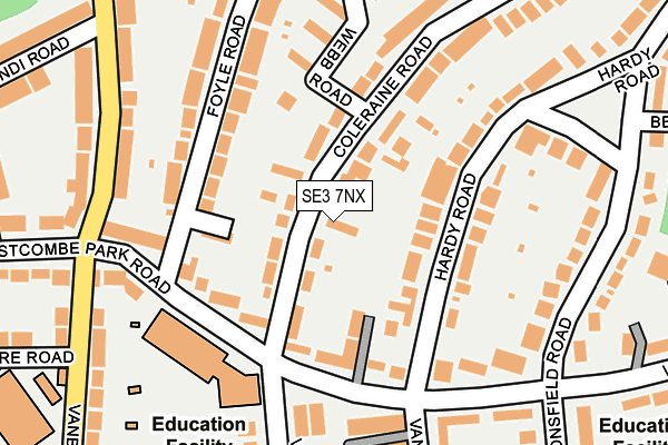 SE3 7NX map - OS OpenMap – Local (Ordnance Survey)